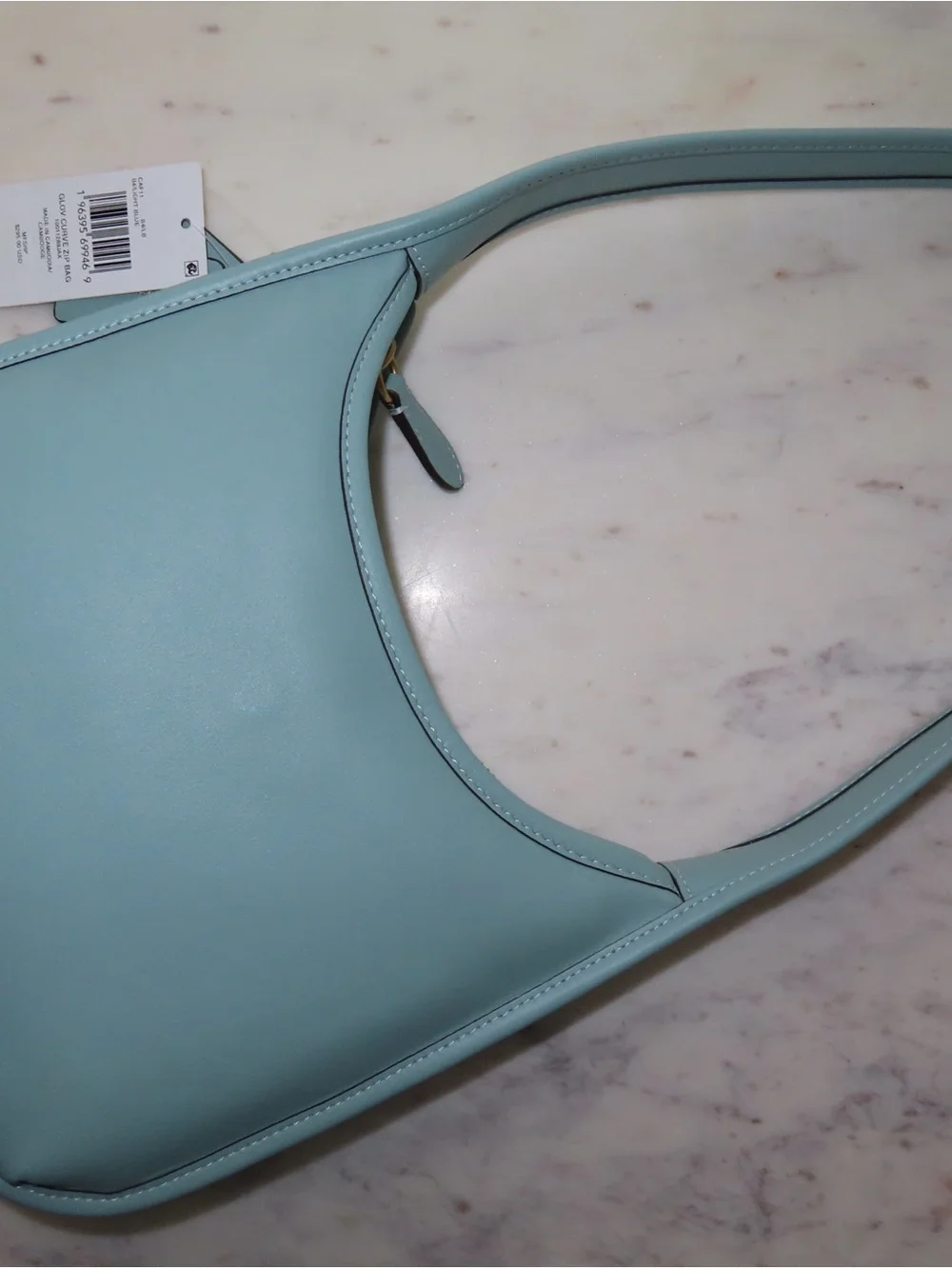 COACH Glov Curve Zip Bag in Light Blue